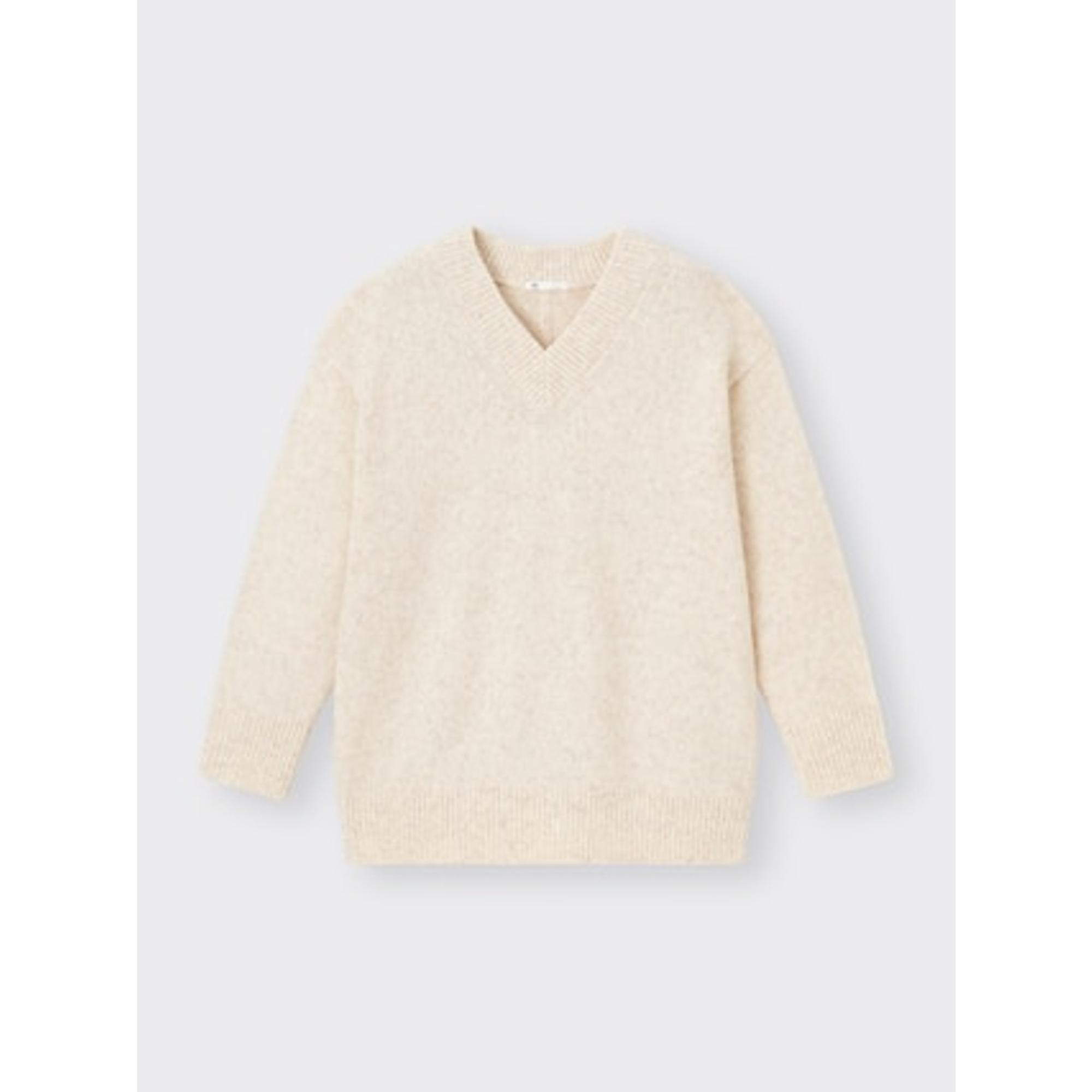 メランジVネックセーター