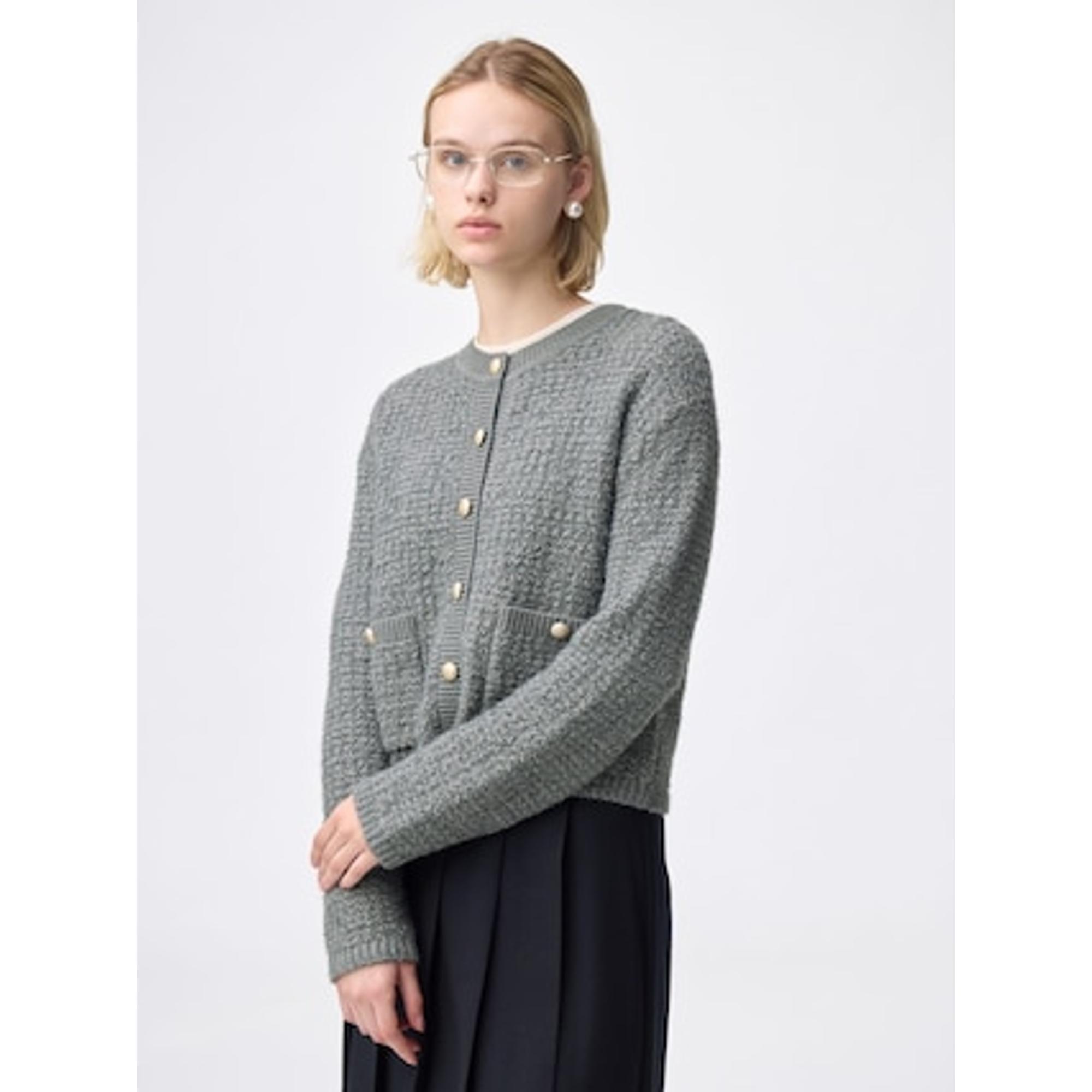 ツイーディーニットカーディガン