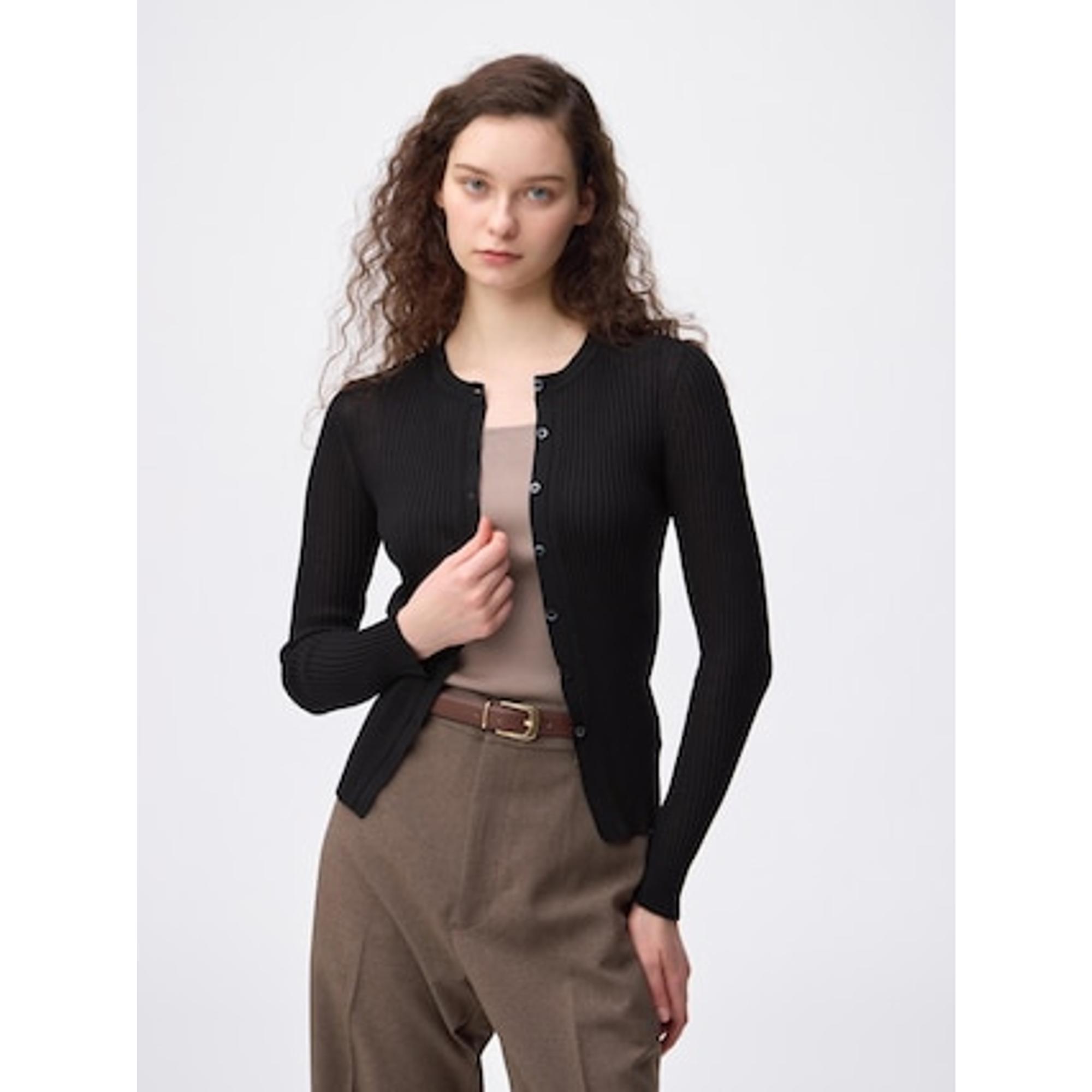 シアーリブカーディガン