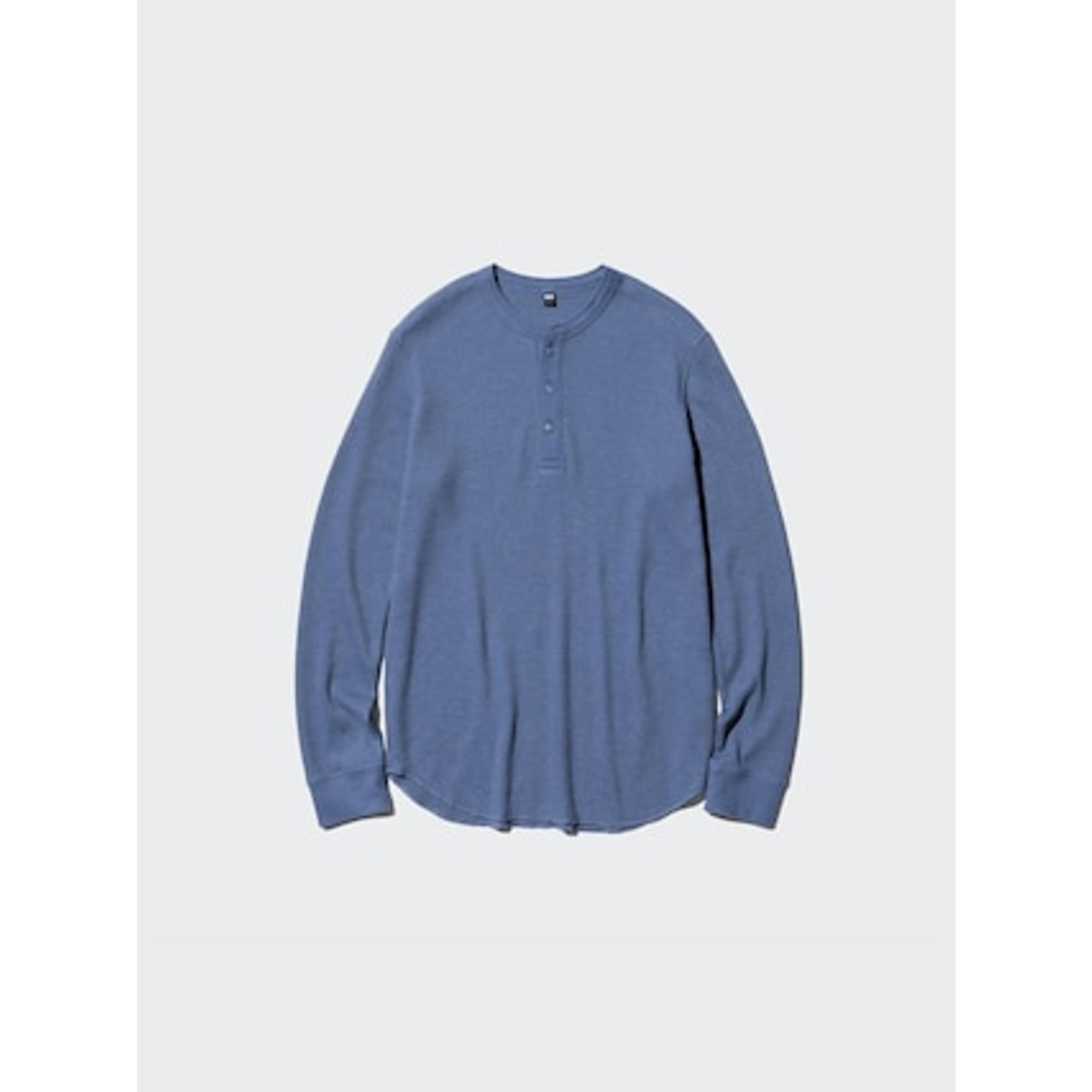 ワッフルヘンリーネックTシャツ