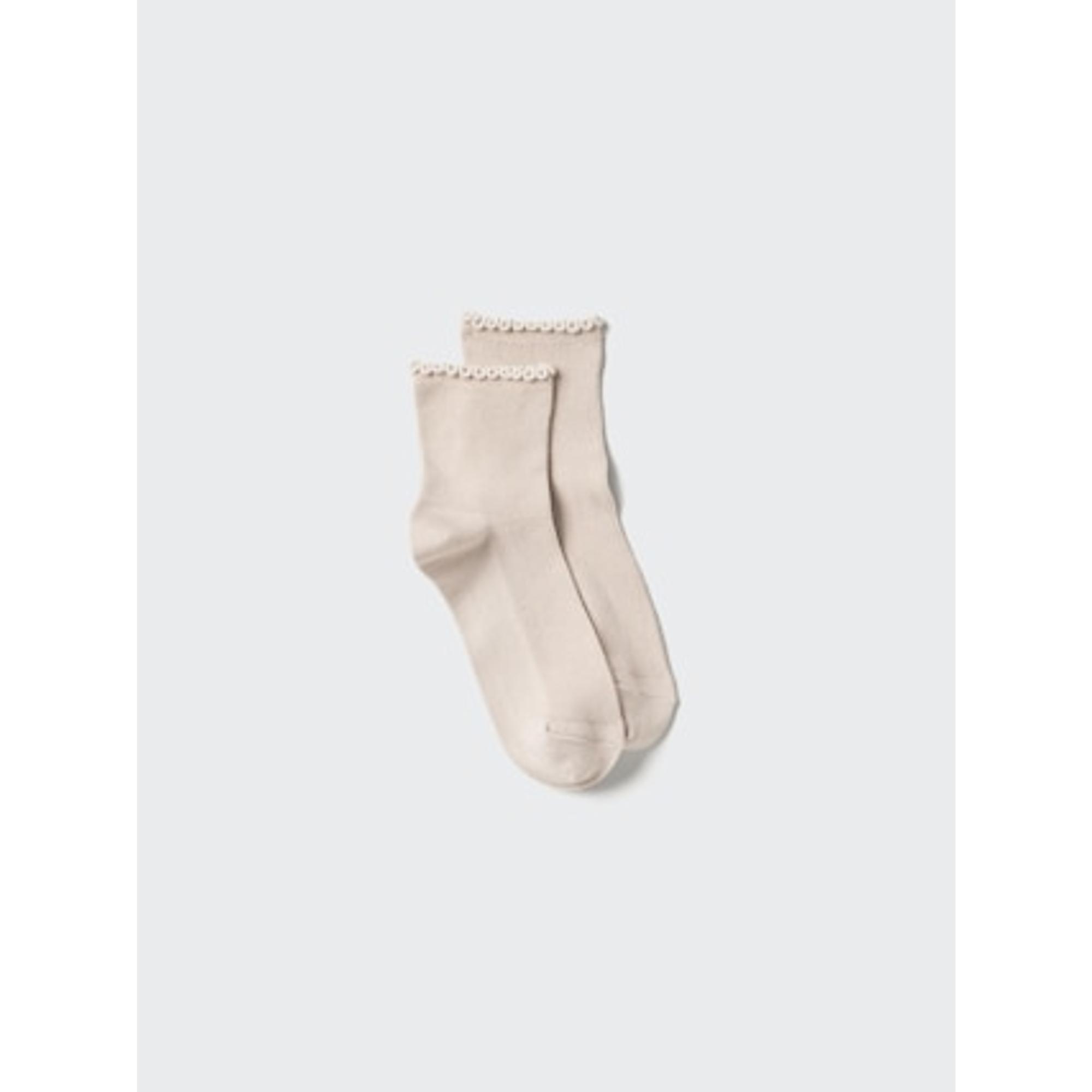 ヒートテックソックス/クルー/フリル