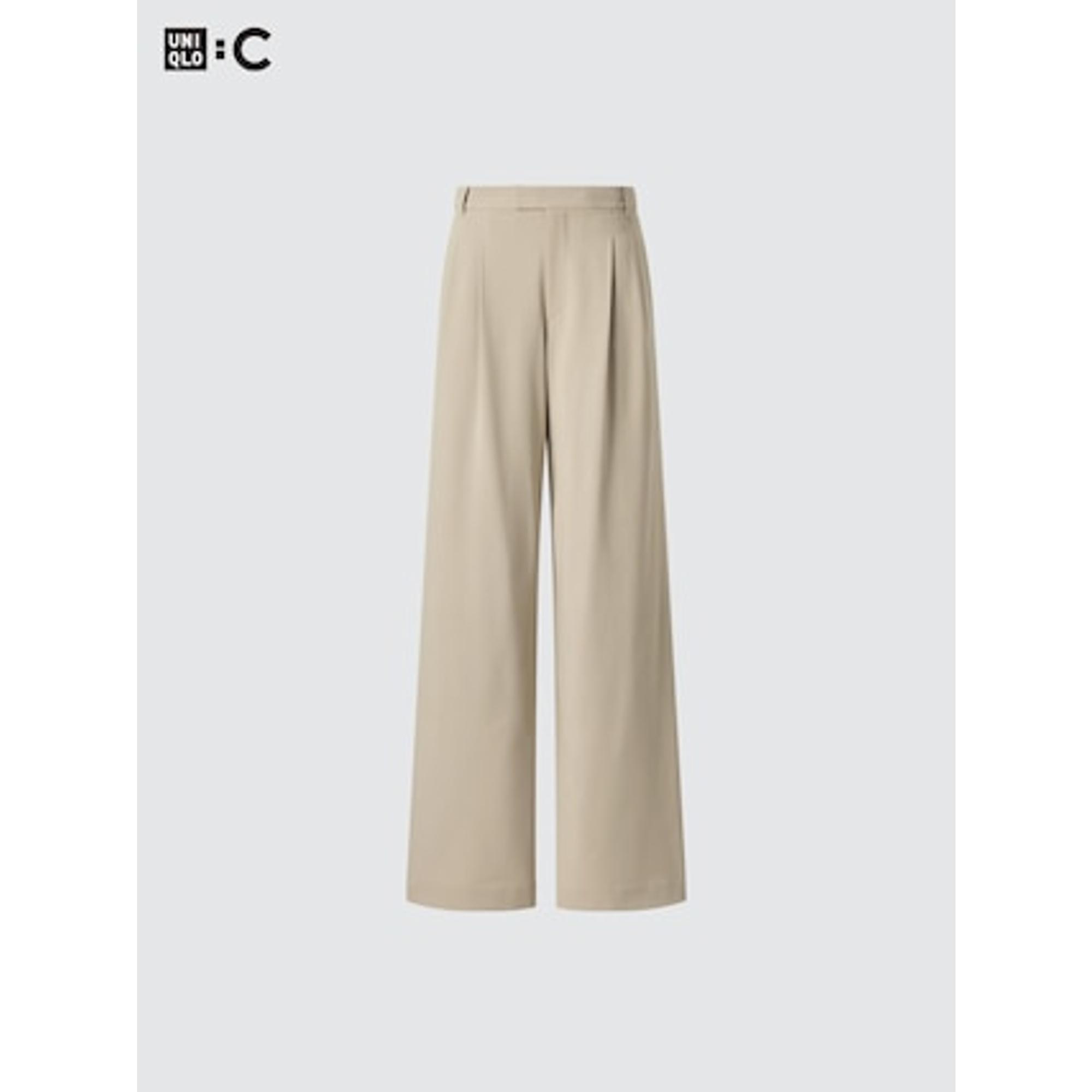 タックワイドストレートパンツ