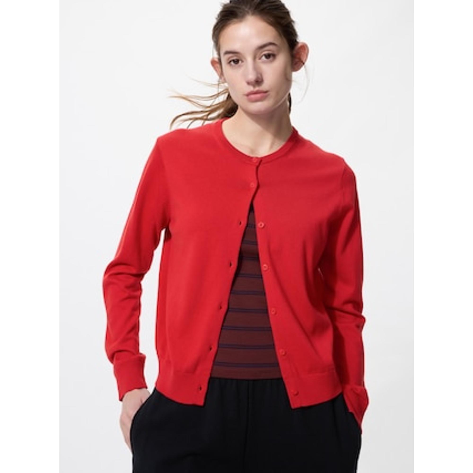 UVカットクルーネックカーディガン