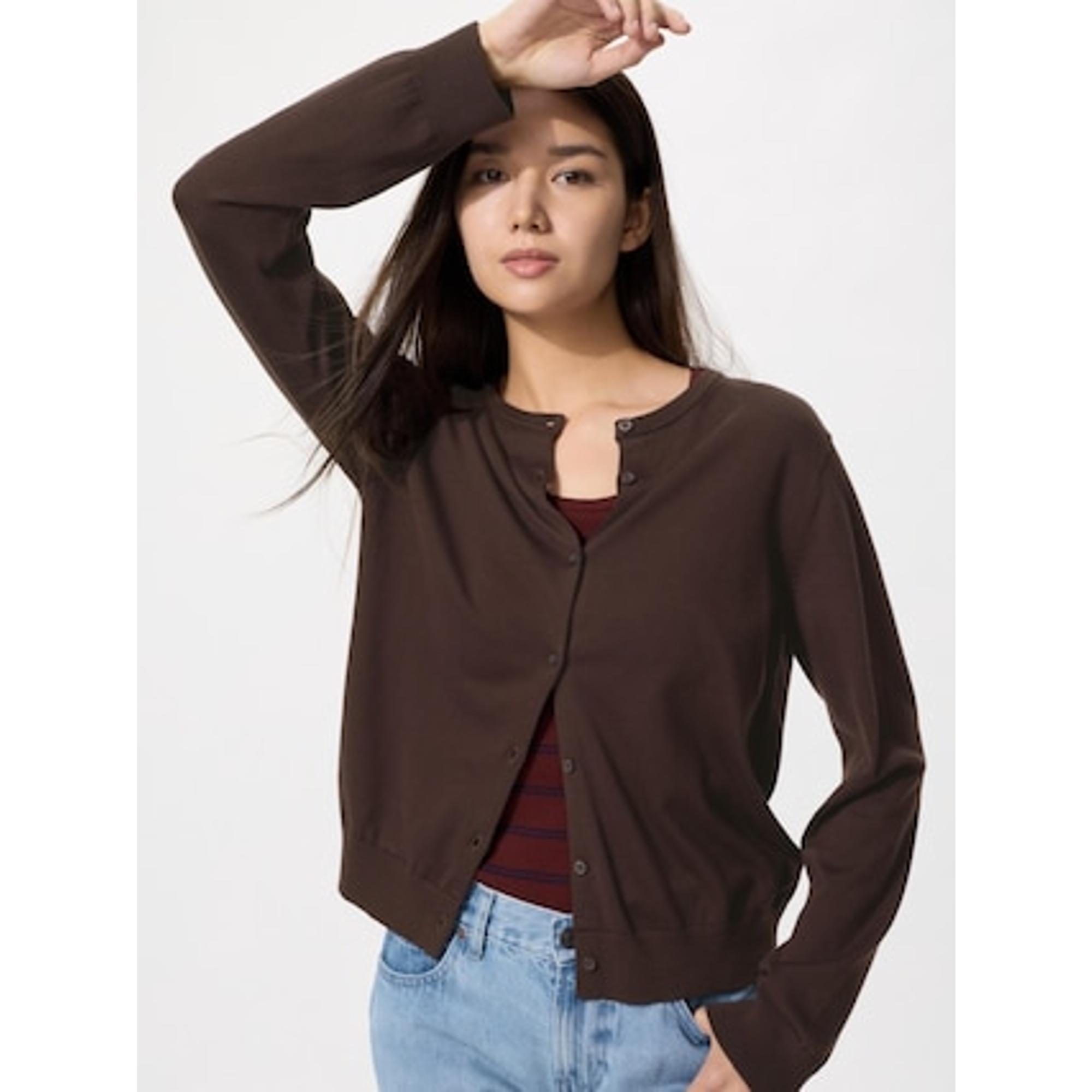 UVカットクルーネックカーディガン