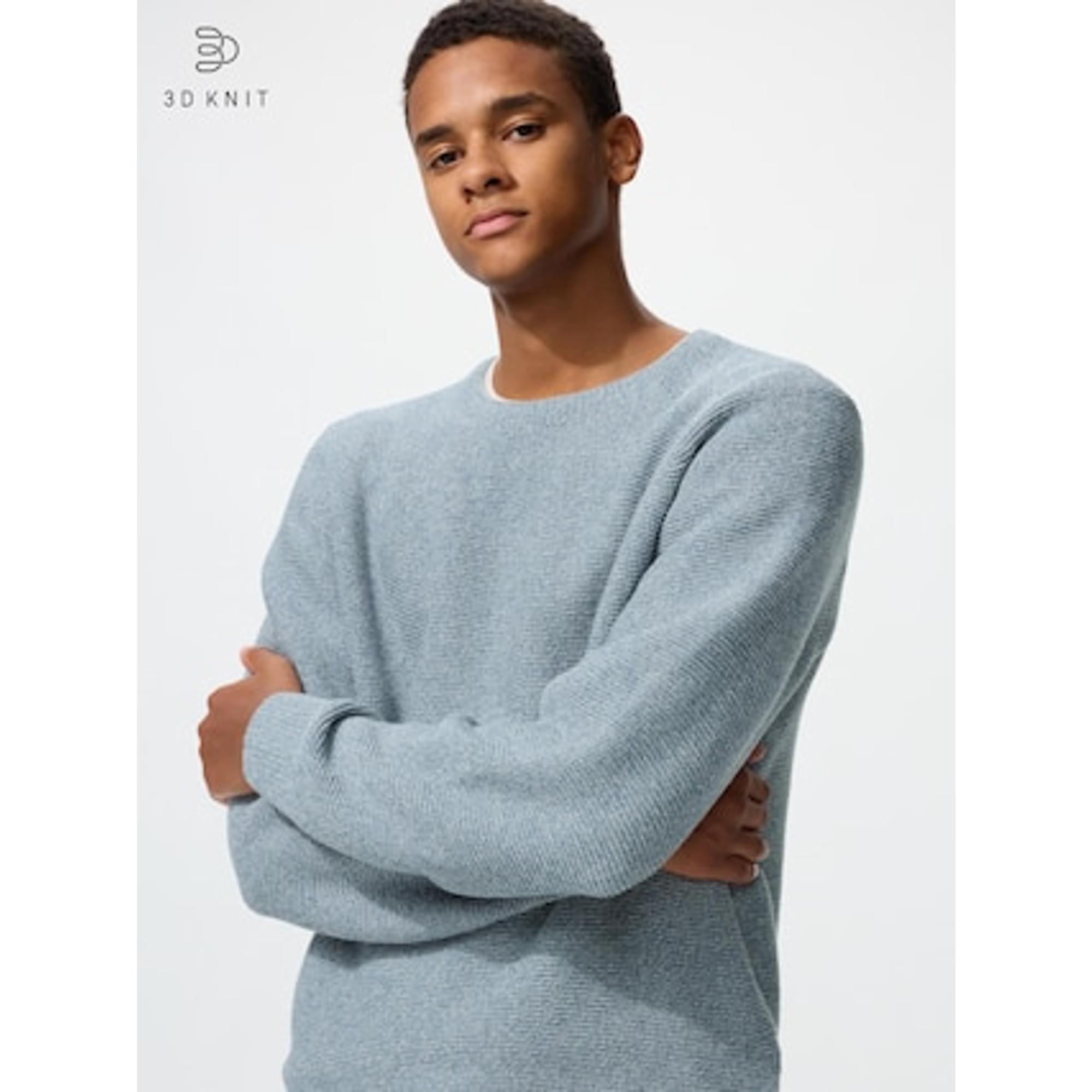 ウォッシャブル3Dクルーネックセーター