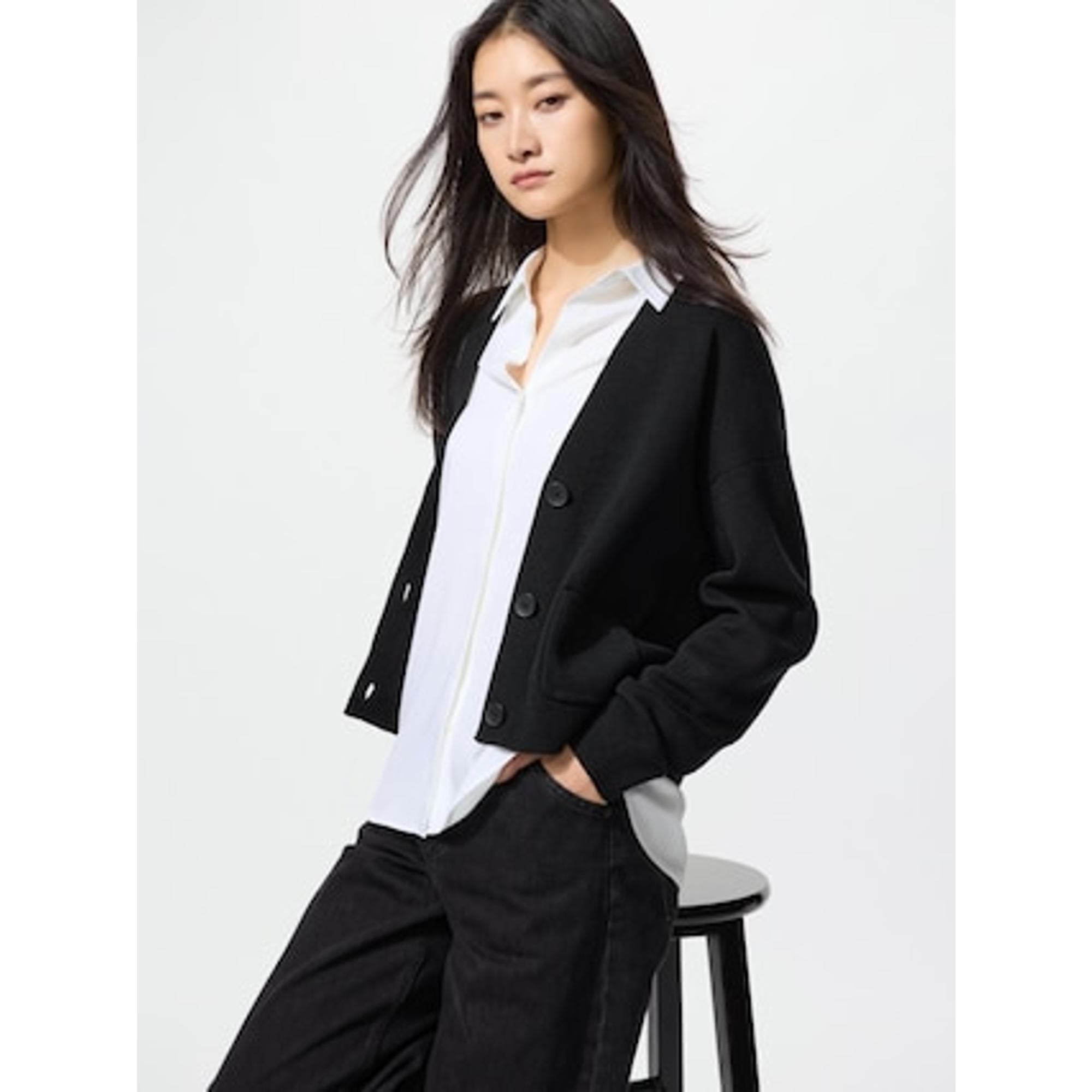 スムースコットンVネックショートカーディガン