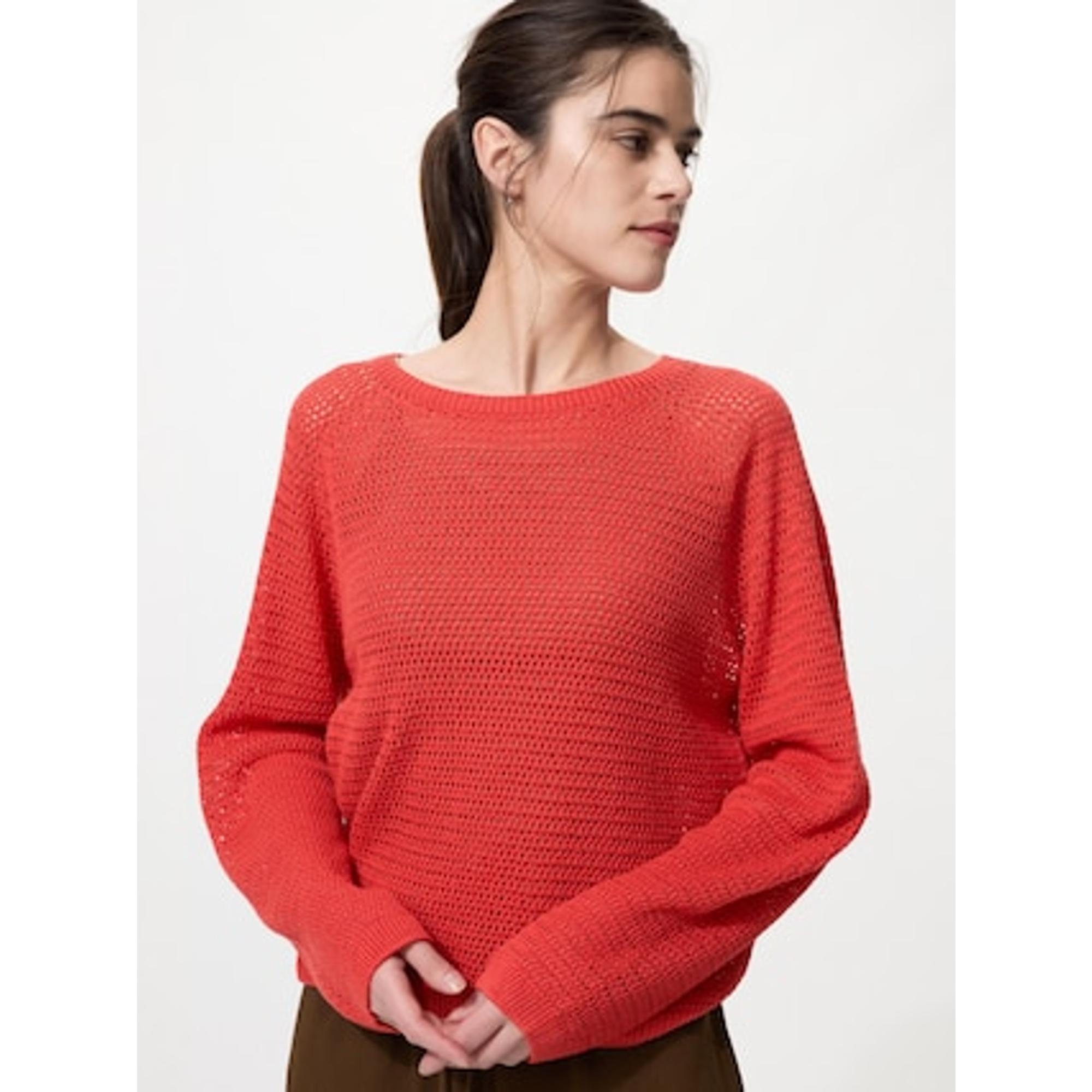 3Dメッシュクルーネックセーター