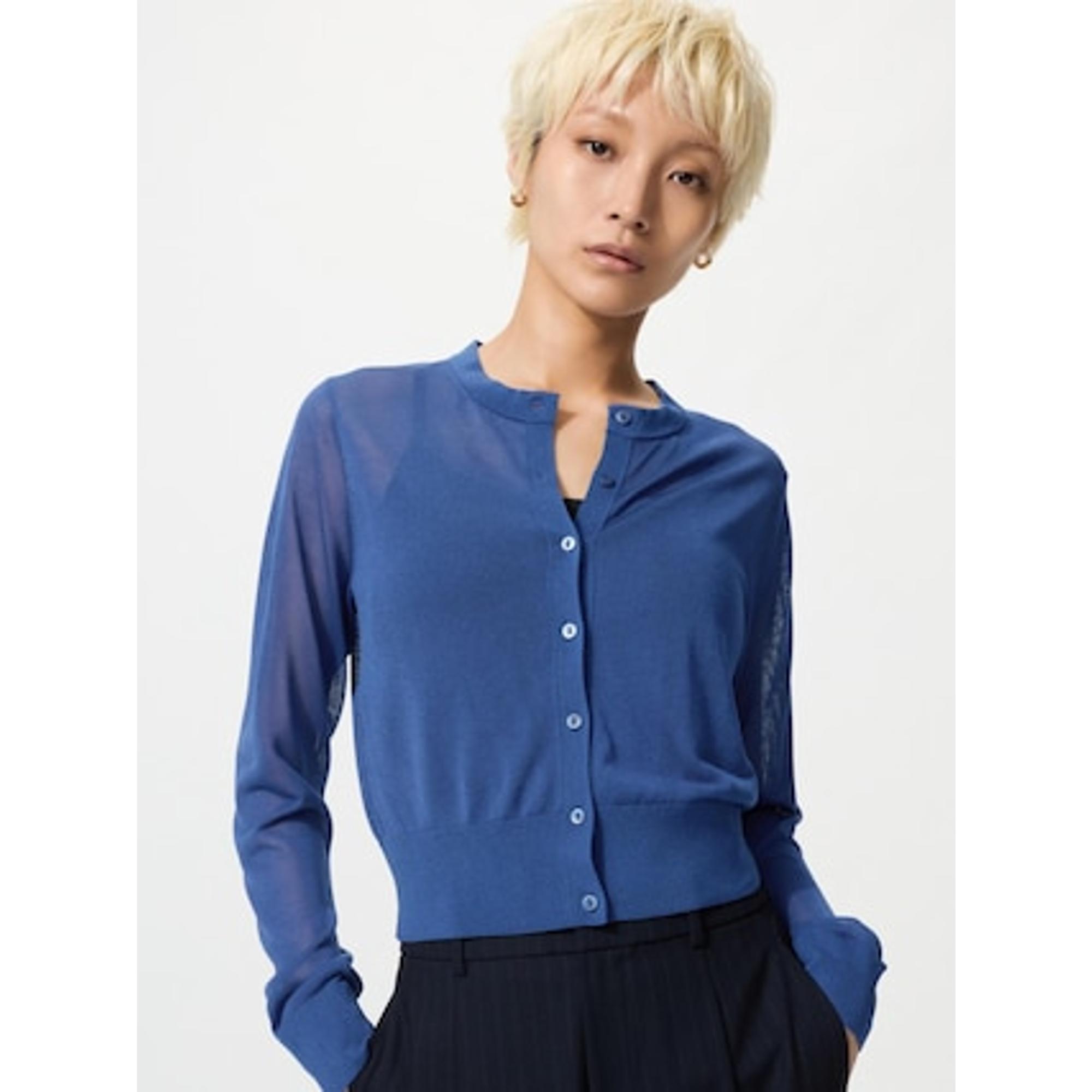 シアークルーネックショートカーディガン