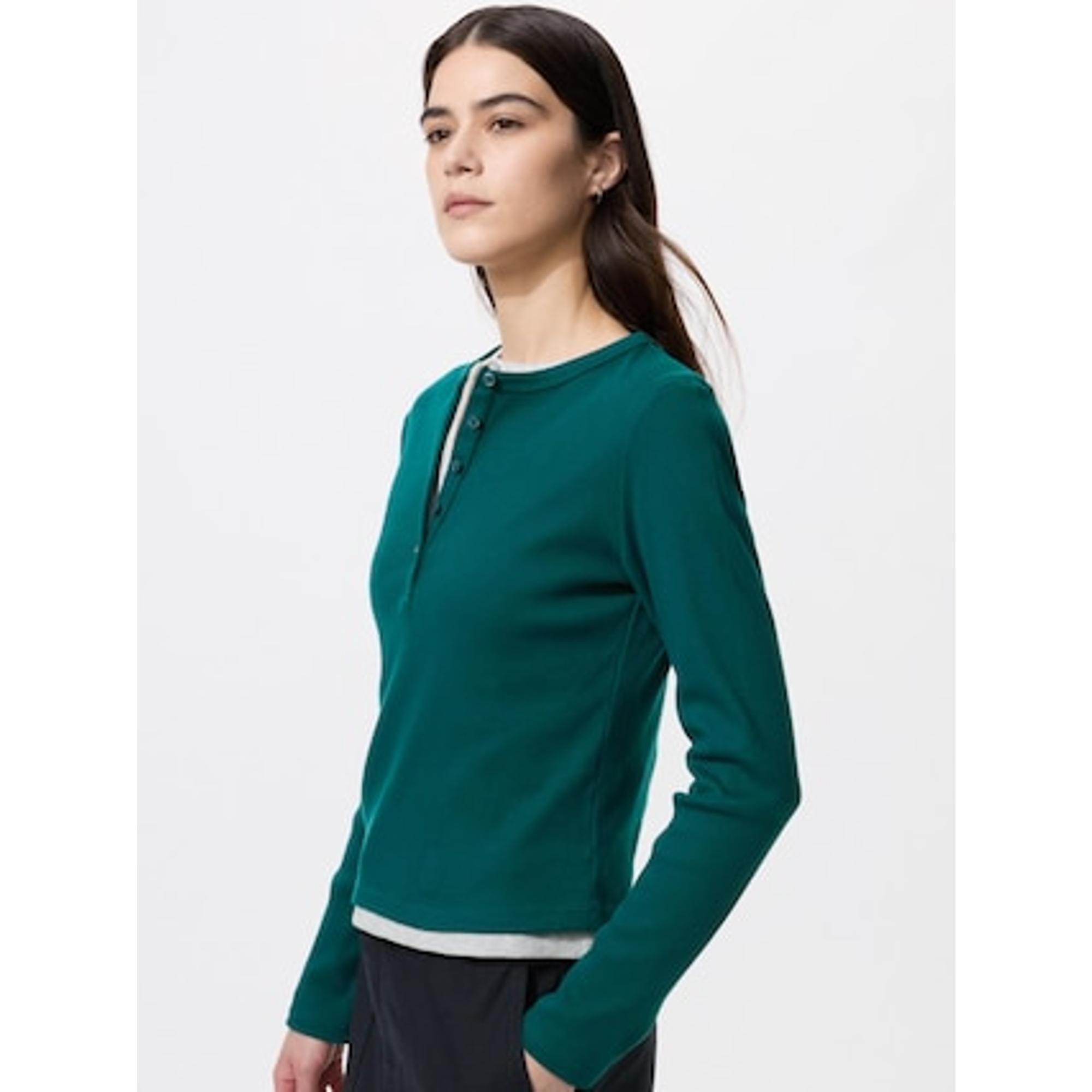 リブヘンリーネックT/長袖